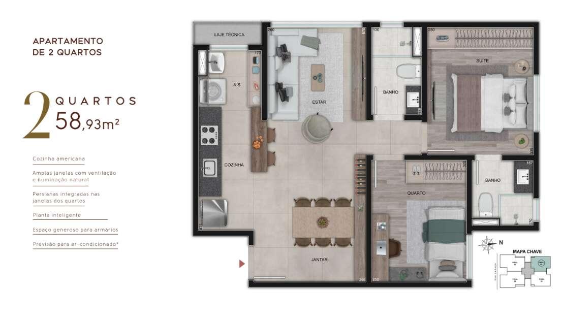 Apartamento, 2 quartos, 59 m² - Foto 6